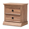 Baxton Studio Ryker Oak Finished 2-Drawer Wood Nightstand 156-9284